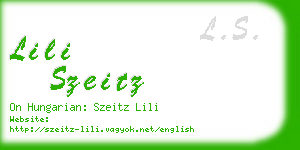 lili szeitz business card